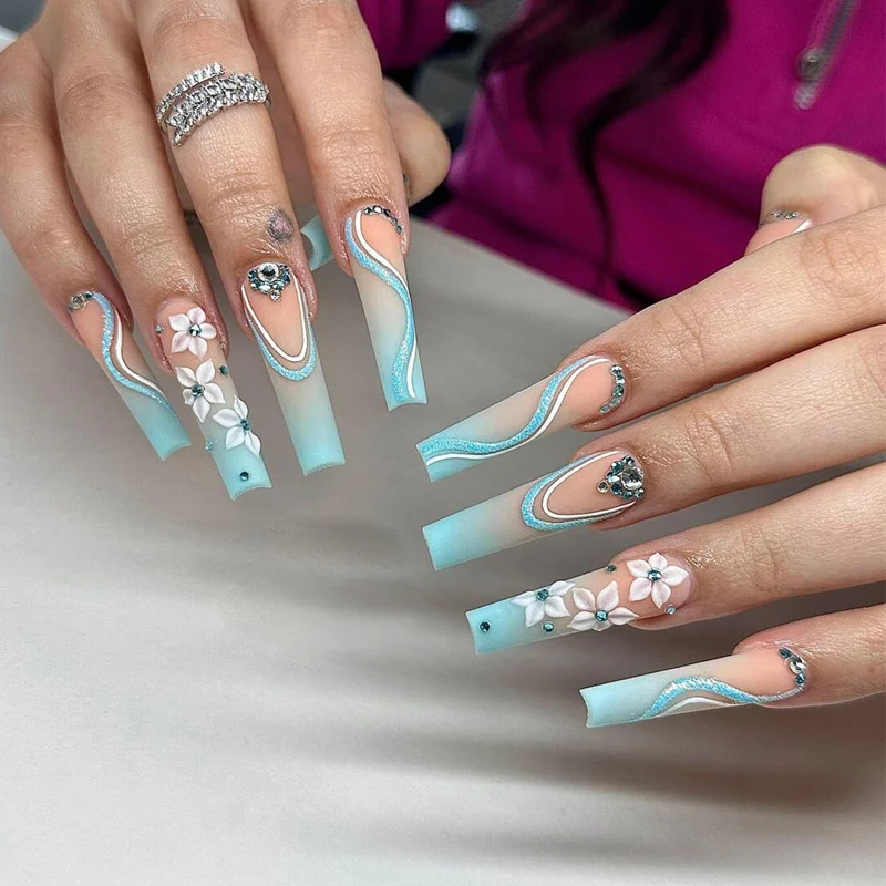 Glamorous Glittery Stiletto Press-On Nails Stornfield
