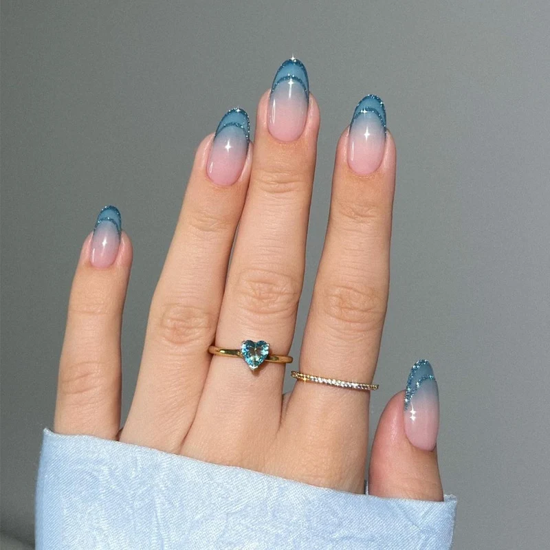 Glamorous Glittery Stiletto Press-On Nails Stornfield