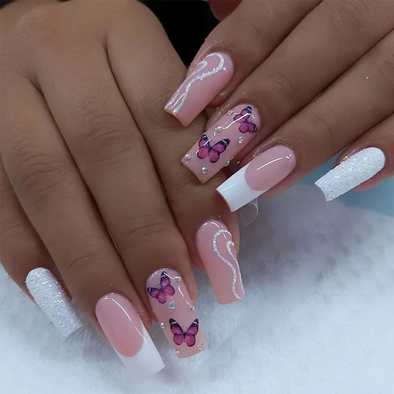 Glamorous Glittery Stiletto Press-On Nails Stornfield