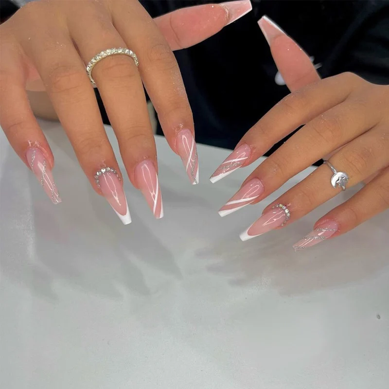 Glamorous Glittery Stiletto Press-On Nails Stornfield