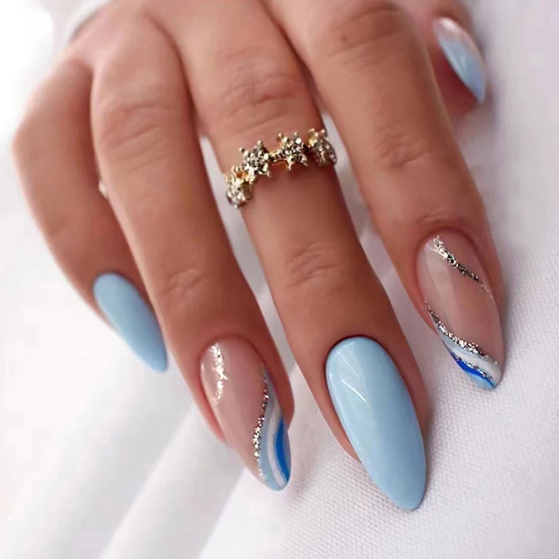Glamorous Glittery Stiletto Press-On Nails Stornfield