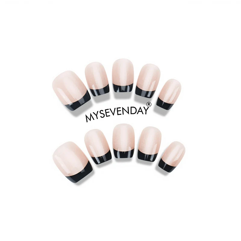 Gel French Tip Press-On Nails Stornfield