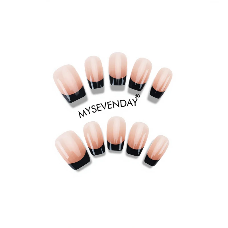 French Tip Press-On Nail Set with Glossy Finish Stornfield
