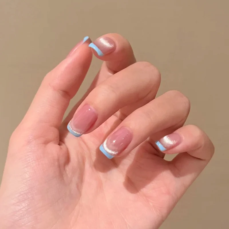 French Tip Gel Press-On Nails Stornfield
