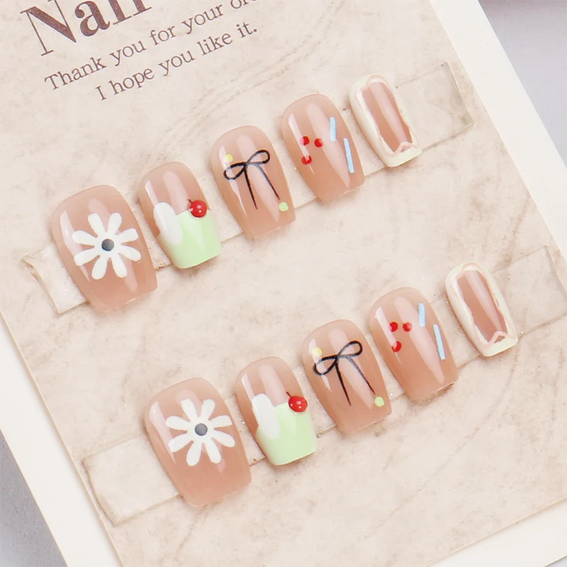 Floral-Themed Press-On Nail Set Stornfield
