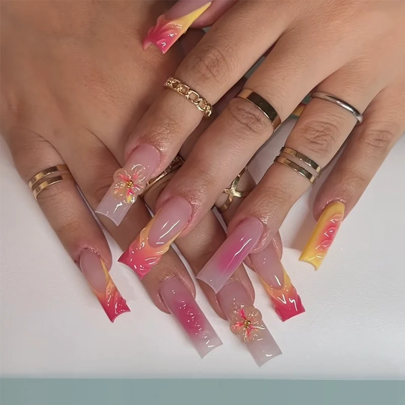 Floral Ombre Press-On Nails Stornfield