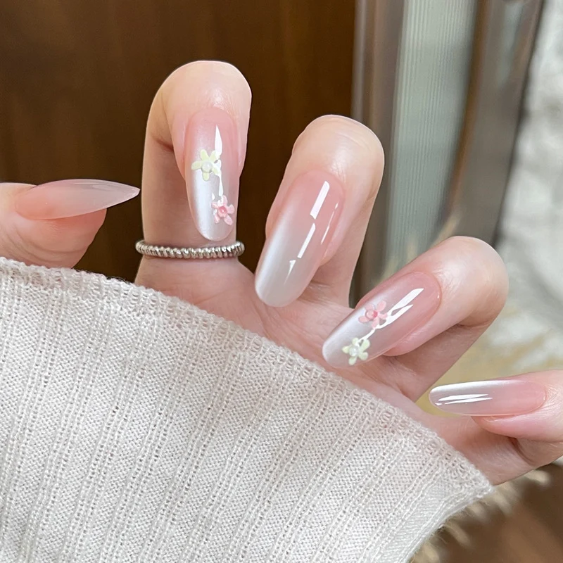 Floral-Embellished Stiletto Press-On Nails Stornfield