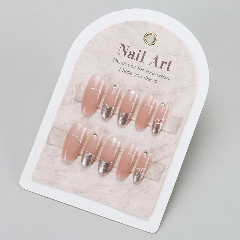Elegant Press-On Nail Set with Glittery Tips Stornfield
