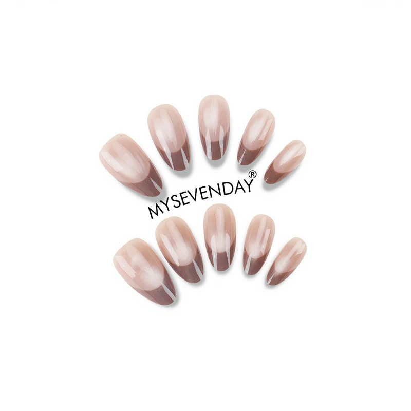 Elegant Press-On Nail Set with French Tip Design Stornfield