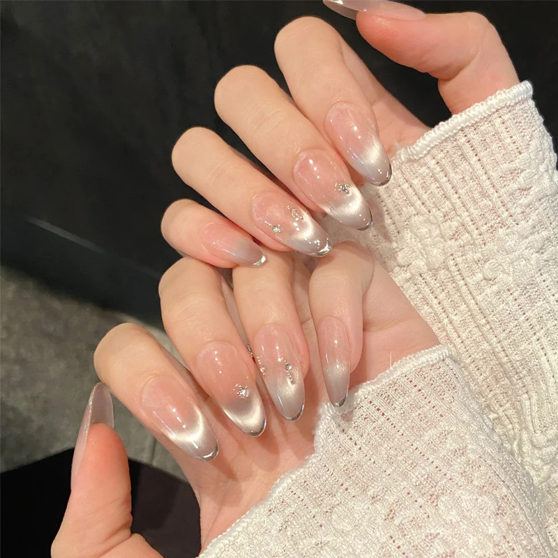 Elegant Ombre Stiletto Press-On Nails with Sparkling Accents Stornfield