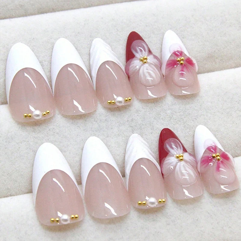 Floral Design Stiletto Press-On Nails Stornfield
