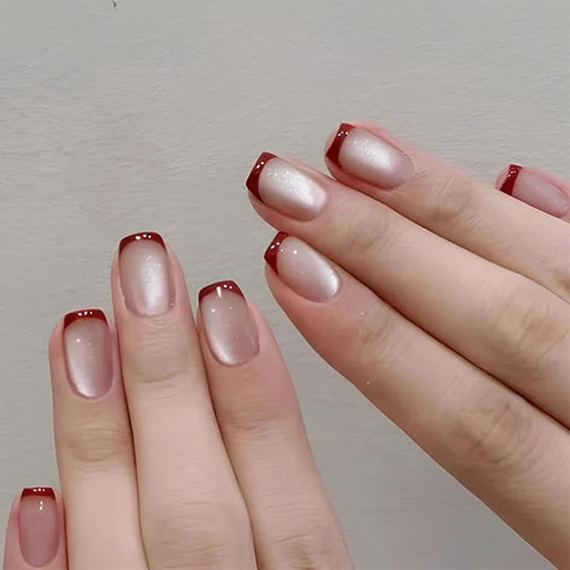 Elegant Ombre French Tip Press-On Nails Stornfield