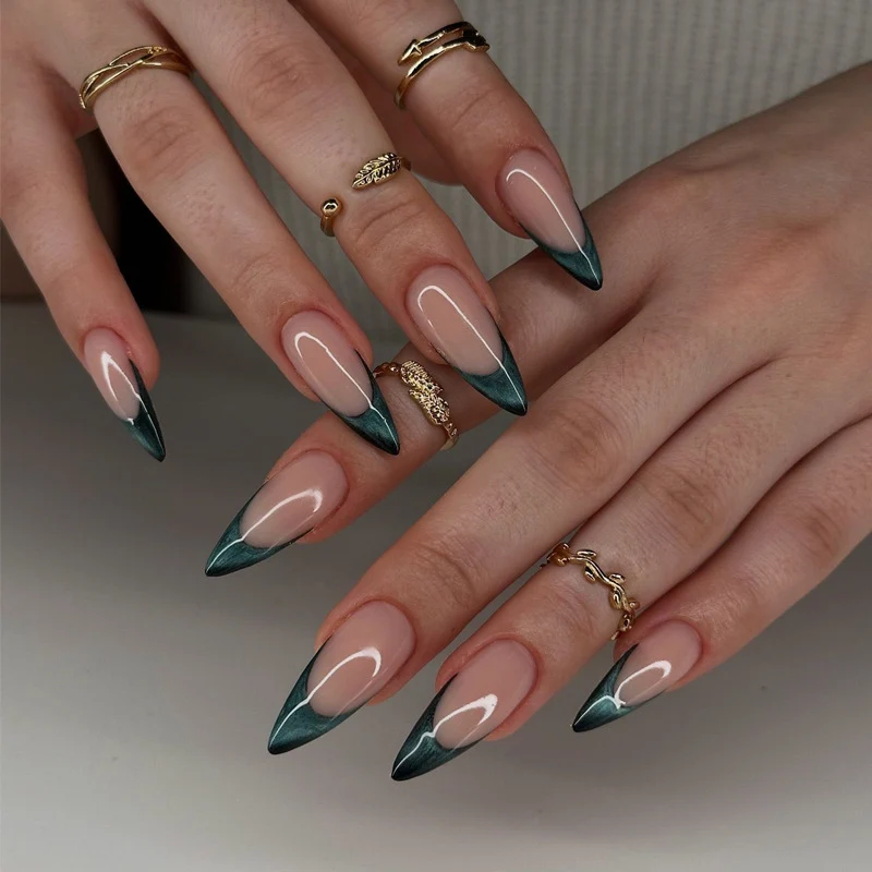Elegant Long Stiletto Press-On Nail Set with Glossy Finish Stornfield