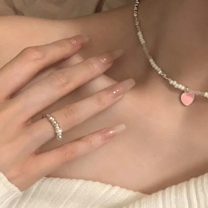 Elegant Long Coffin-Shaped Press-On Nails Stornfield