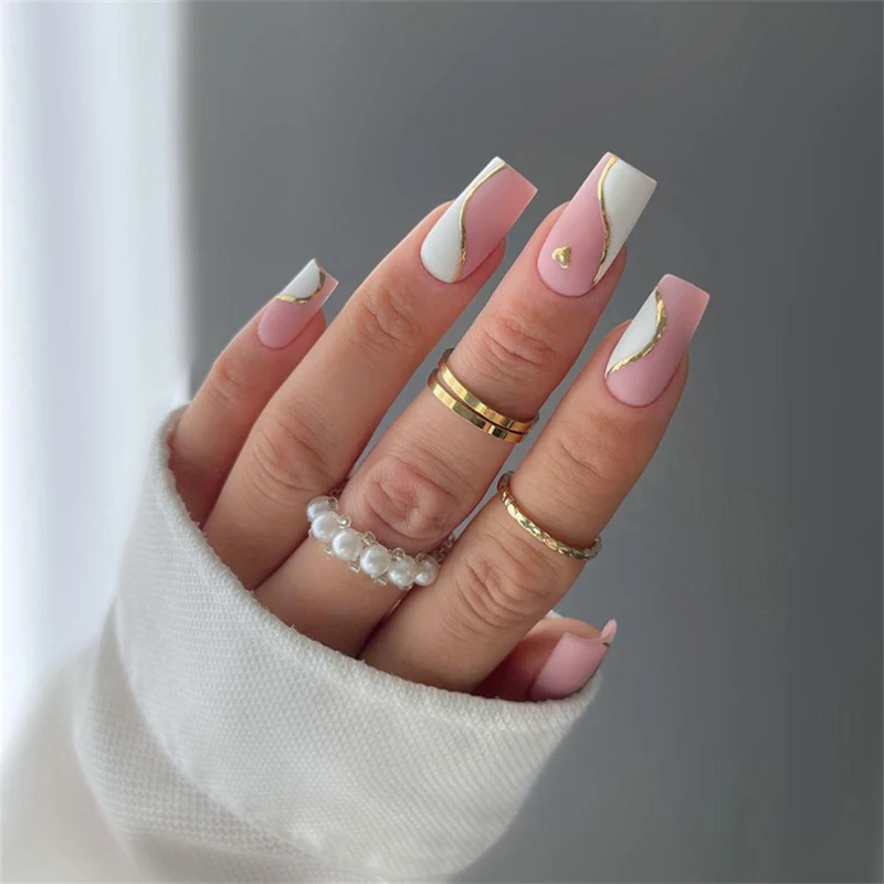 Elegant Heart-Designed Press-On Nail Tips Stornfield