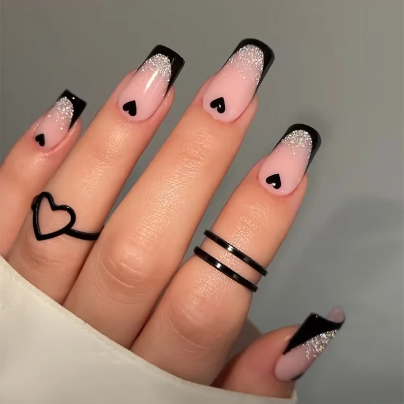 Elegant Heart-Designed Press-On Nail Tips Stornfield