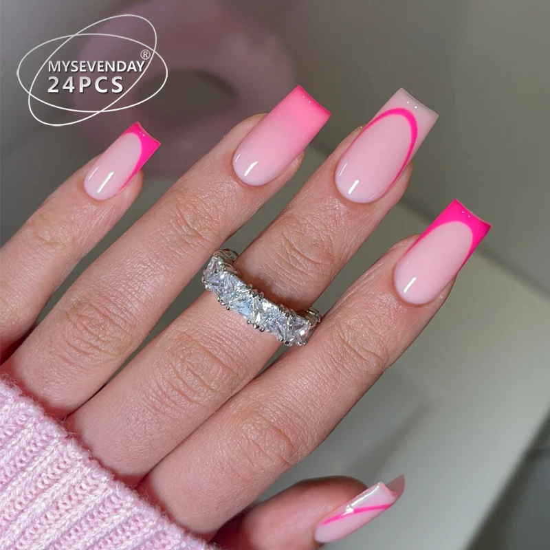 Trendy Gradient French Tip Press-On Nails Stornfield