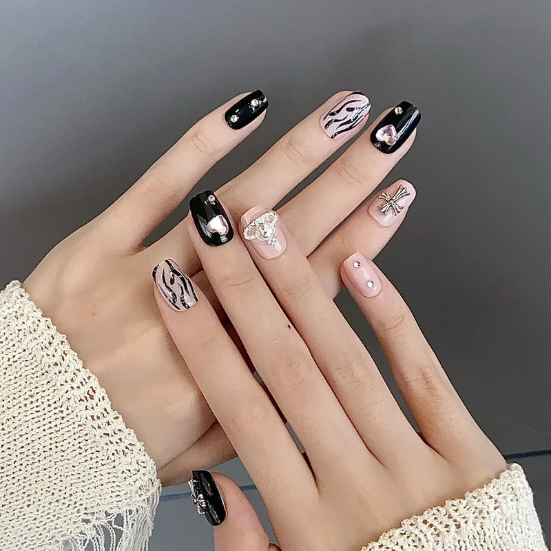Themed Nail Art Press-On Nails with Cute Character and Bow Designs Stornfield