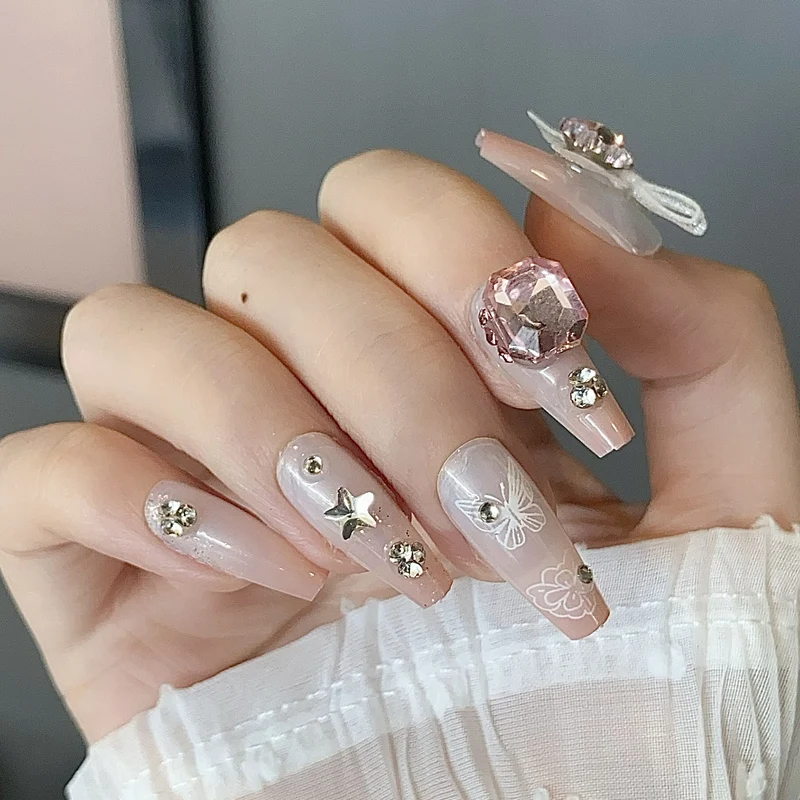 Themed Nail Art Press-On Nails with Cute Character and Bow Designs Stornfield