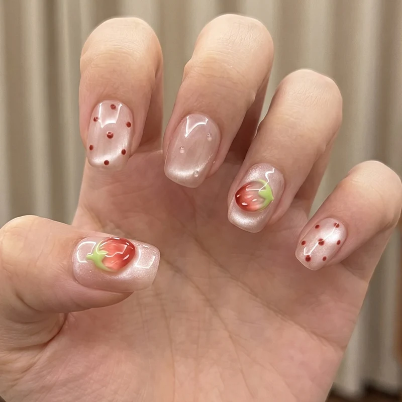 Dekoratives Press-On-Nagelset mit Stern- und Schleifenmotiven Karnz