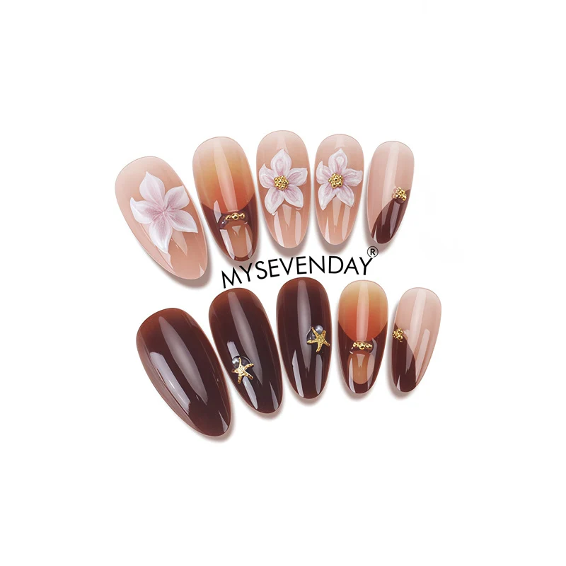 Floral Design Artistic Press-On Nails Stornfield