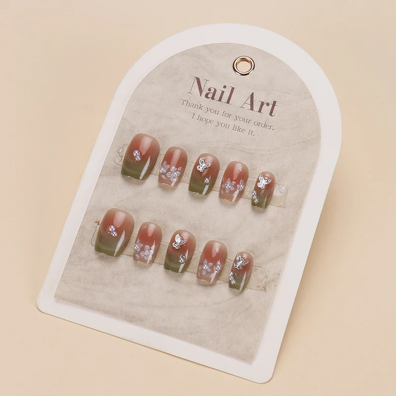 Floral Butterfly Press-On Nail Art Stornfield