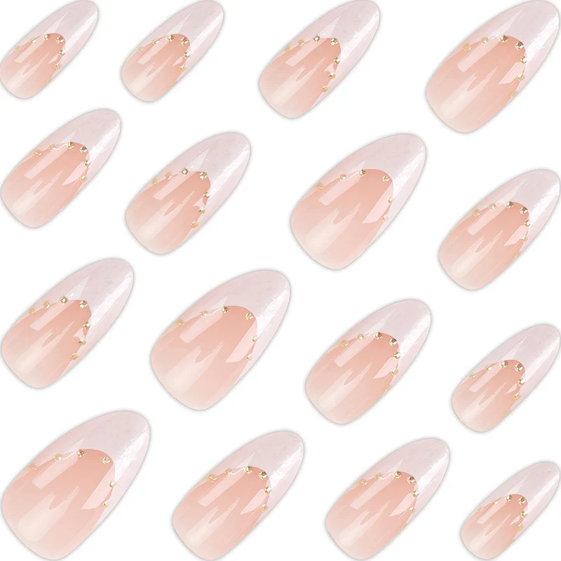 Elegant Stiletto Press-On Nails with Gold Accents Stornfield