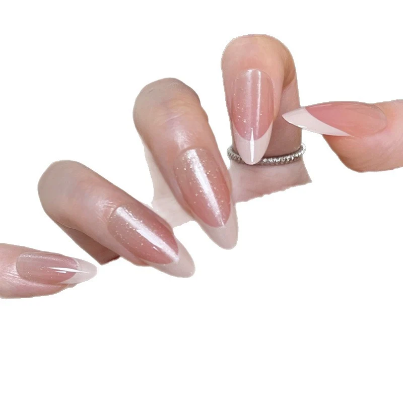 Elegant Stiletto Press-On Nails with Glitter Tip Finish Stornfield