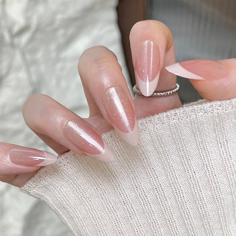 Elegant Stiletto Press-On Nails with Glitter Tip Finish Stornfield