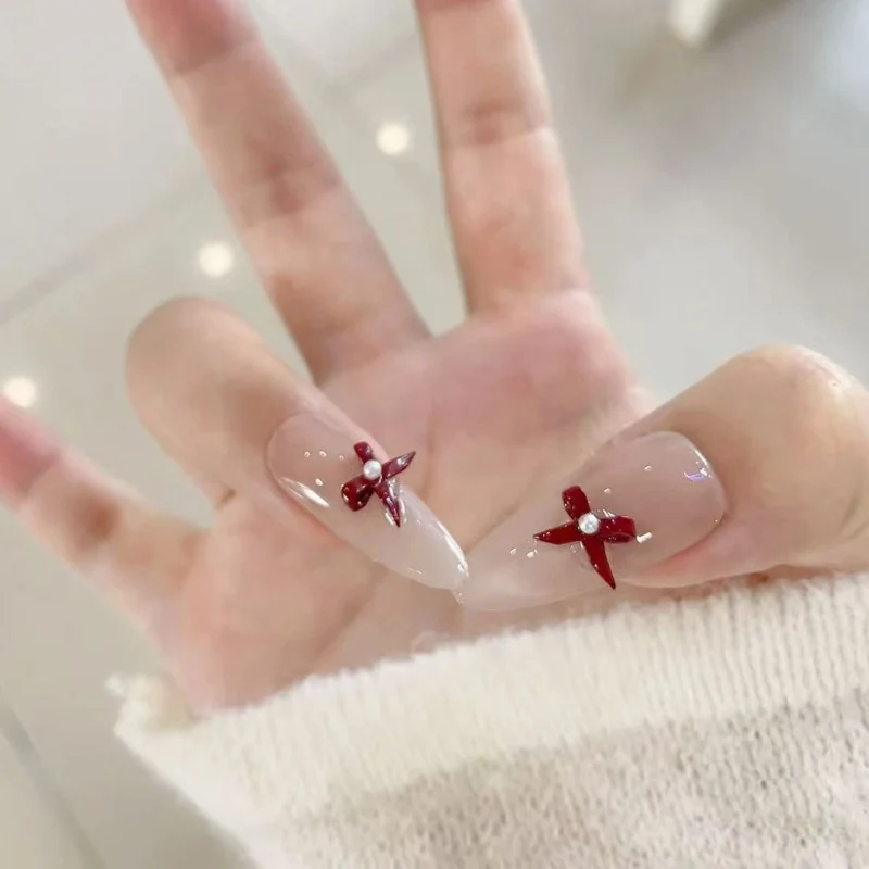 Elegant Stiletto Press-On Nails with Decorative Accents Stornfield