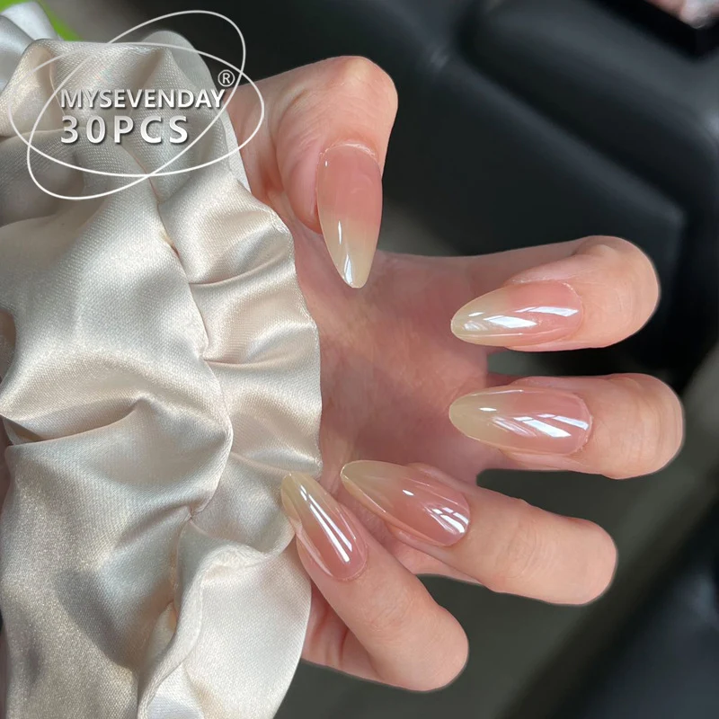 Elegant Stiletto Press-On Nail Set with Natural Ombre Finish Stornfield