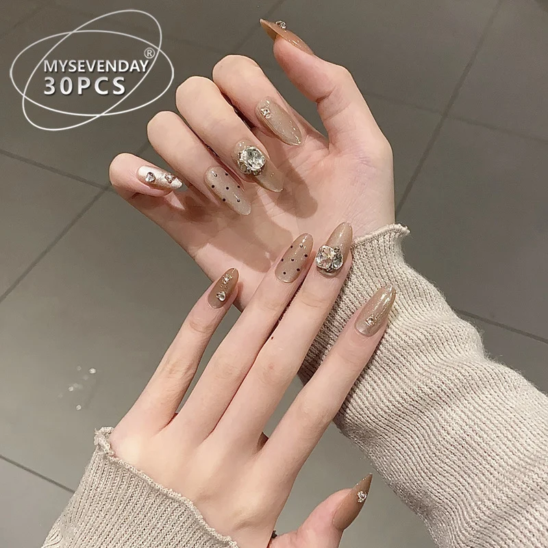 Elegant Stiletto Press-On Nail Set with Crystal Accents Stornfield