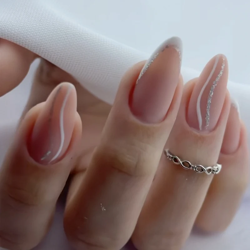 Elegant Stiletto Press-On Nail Art with Rhinestone Accents Stornfield