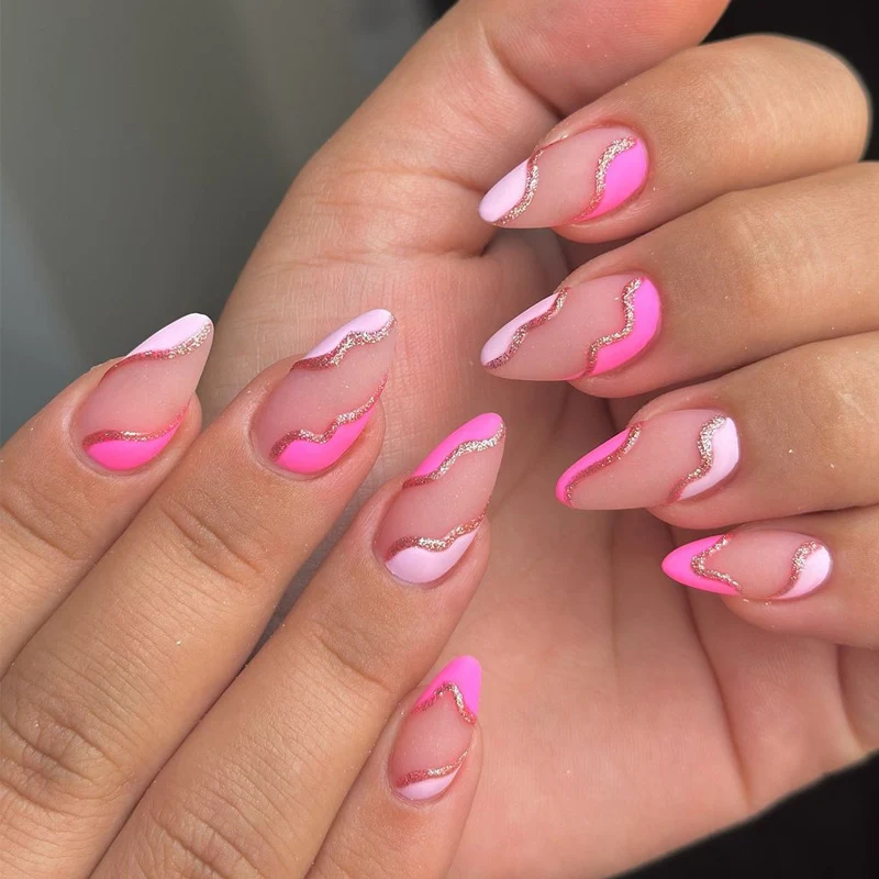 Elegant Stiletto Press-On Nail Art with Rhinestone Accents Stornfield
