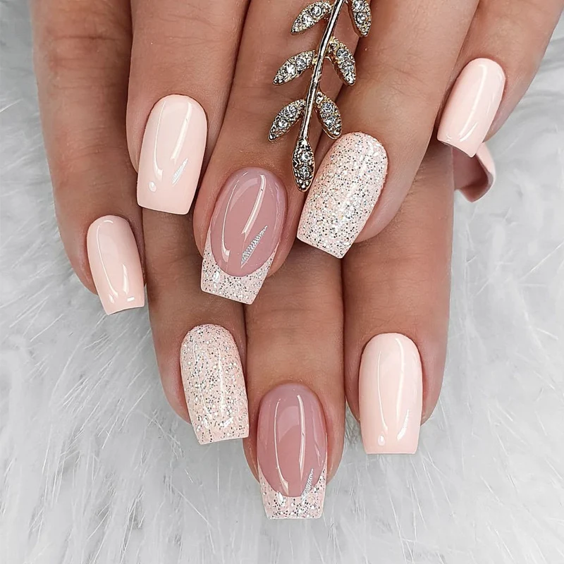 Elegant Stiletto Press-On Nail Art with Rhinestone Accents Stornfield
