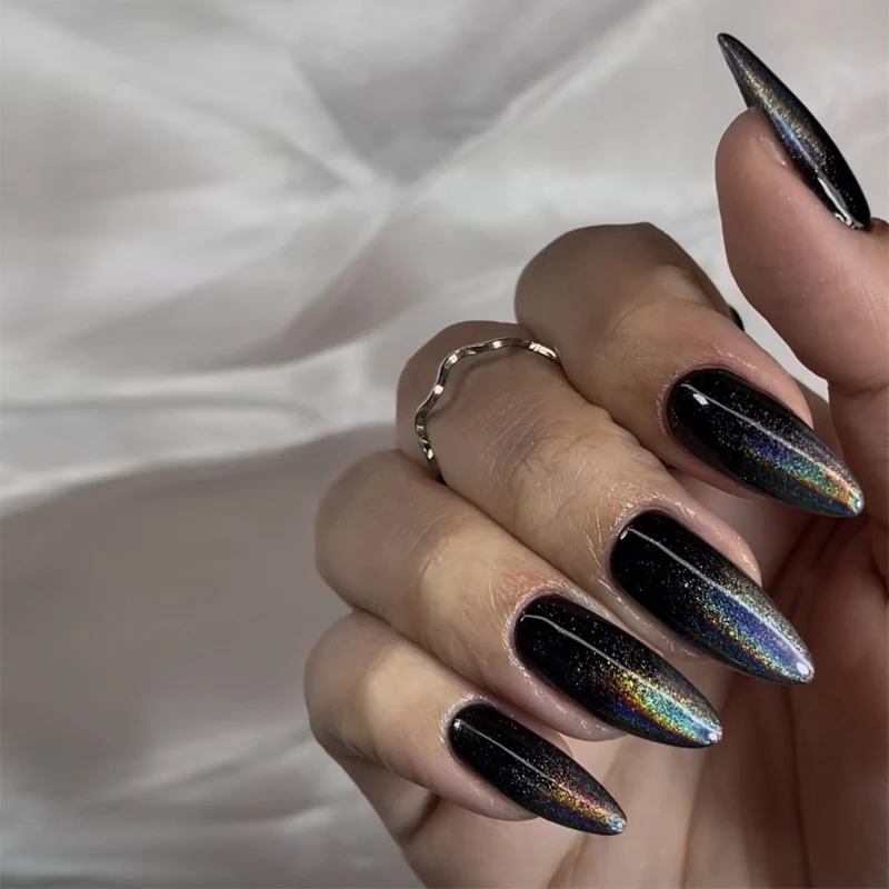 Elegant Stiletto Press-On Nail Art with Rhinestone Accents Stornfield