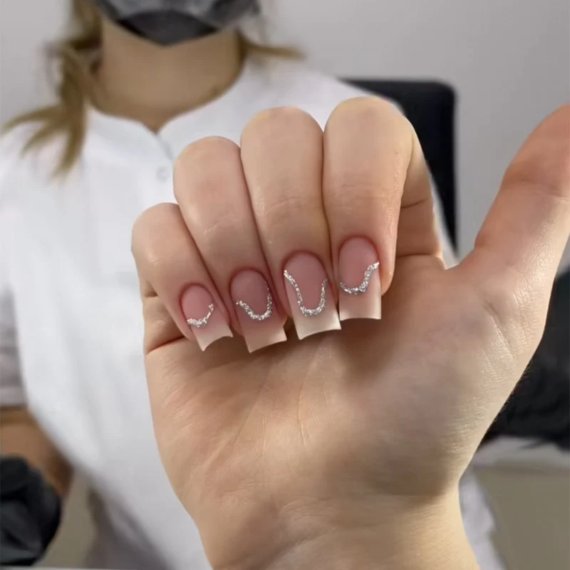 Elegant Stiletto Press-On Nail Art with Rhinestone Accents Stornfield