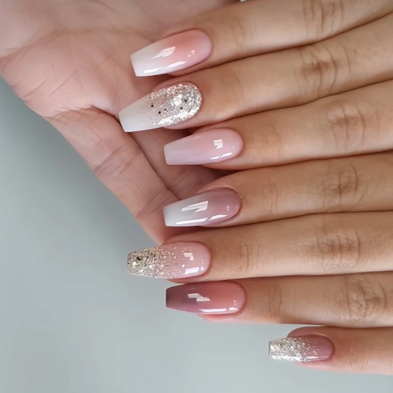 Elegant Stiletto Press-On Nail Art with Rhinestone Accents Stornfield