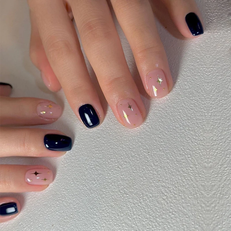 Elegant Stiletto Press-On Nail Art with Rhinestone Accents Stornfield