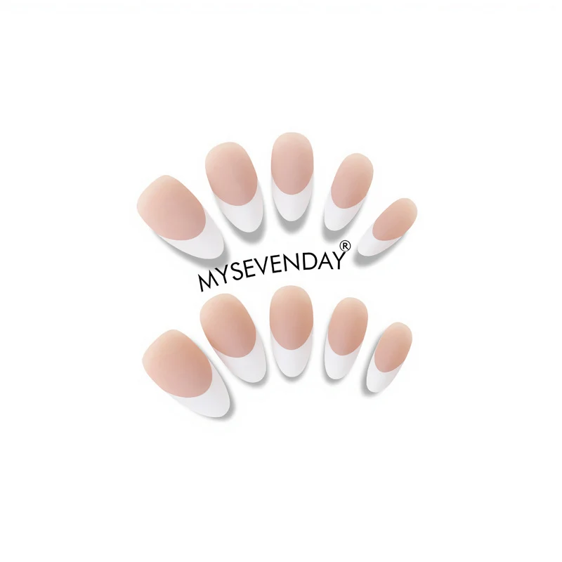 Elegant Press-On Nail Set with Stylish Half-Moon Design Stornfield