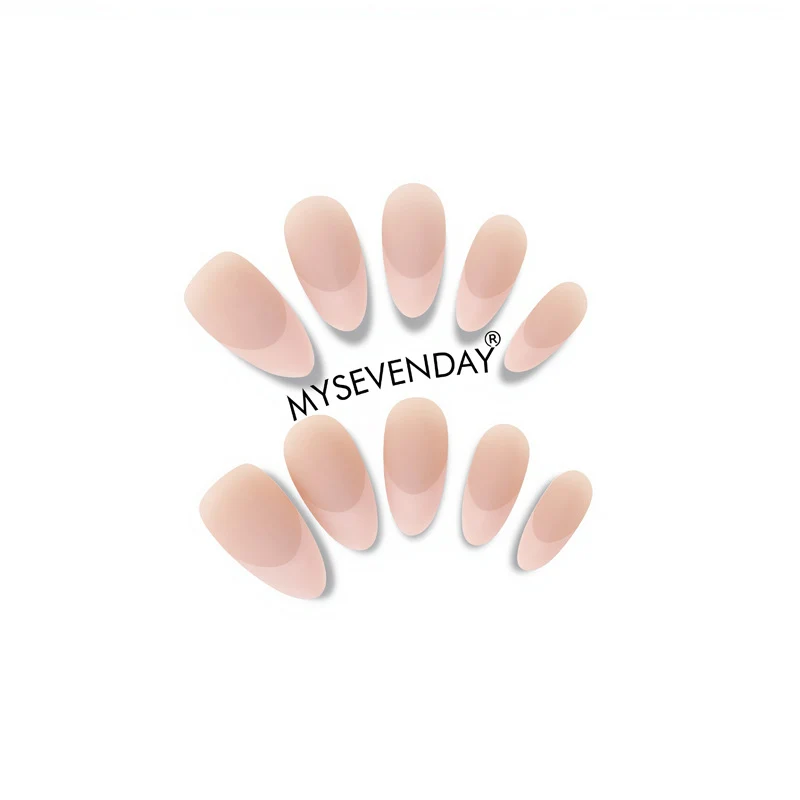 Elegant Press-On Nail Set with Stylish Half-Moon Design Stornfield