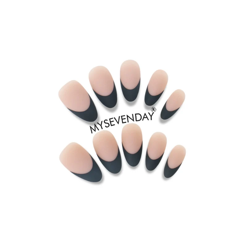 Elegant Press-On Nail Set with Stylish Half-Moon Design Stornfield