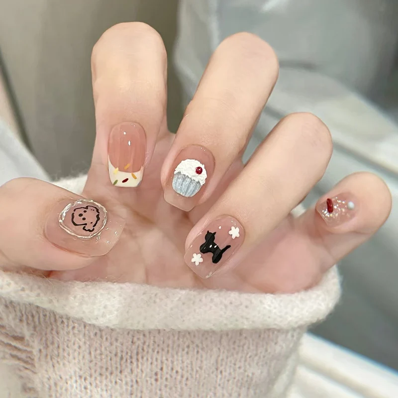 Dekorative Glitzernde Press-On Nail Tips Karnz
