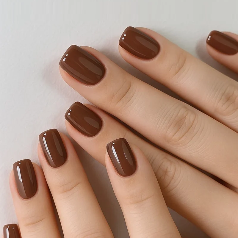 Premium Square Press-On Nail Set with Glossy Finish Stornfield