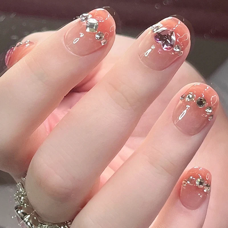 Premium Rhinestone-Embellished Press-On Nails Stornfield
