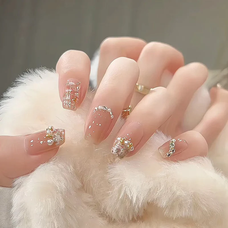 Premium Rhinestone-Embellished Press-On Nails Stornfield