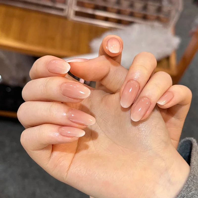 Premium Natural French Tip Press-On Nails Stornfield