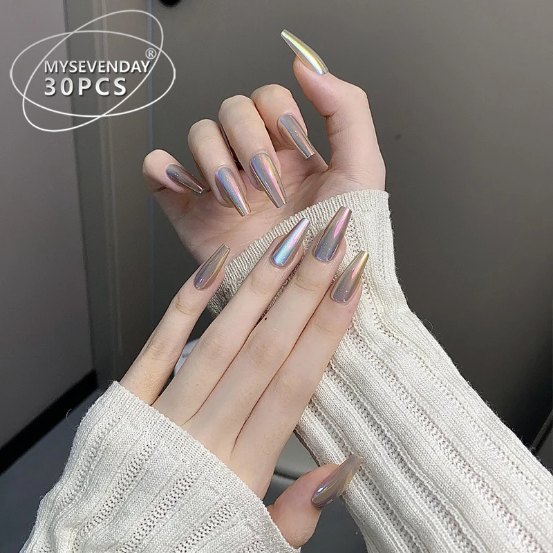 Premium Long Stiletto Press-On Nails with Iridescent Finish Stornfield