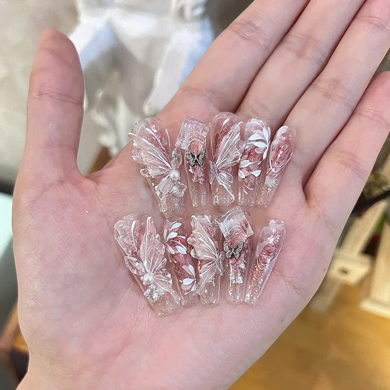 Premium Long Almond-Shaped Press-On Nails Stornfield