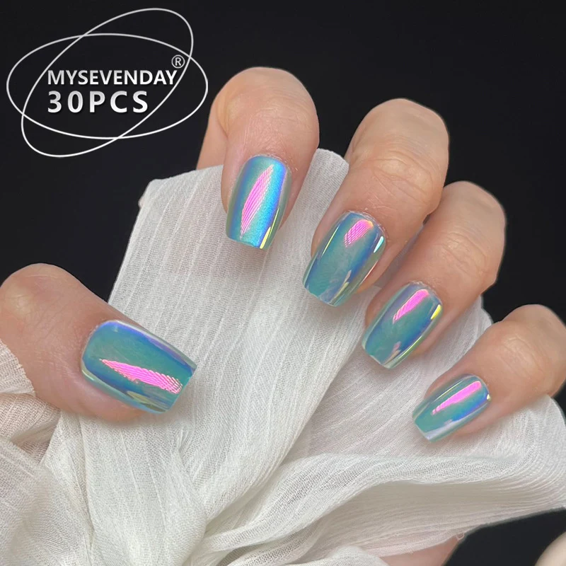 Premium Holographic Press-On Nail Set Stornfield